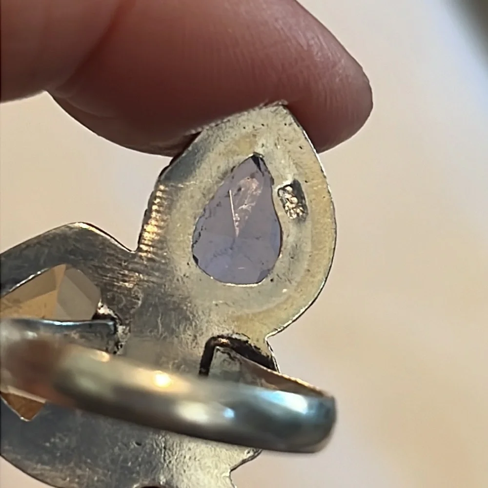 #369 Amethyst, Amber, Pearl Handcrafted Ring 💍 Size 9 NWOT - Picture 10 of 15